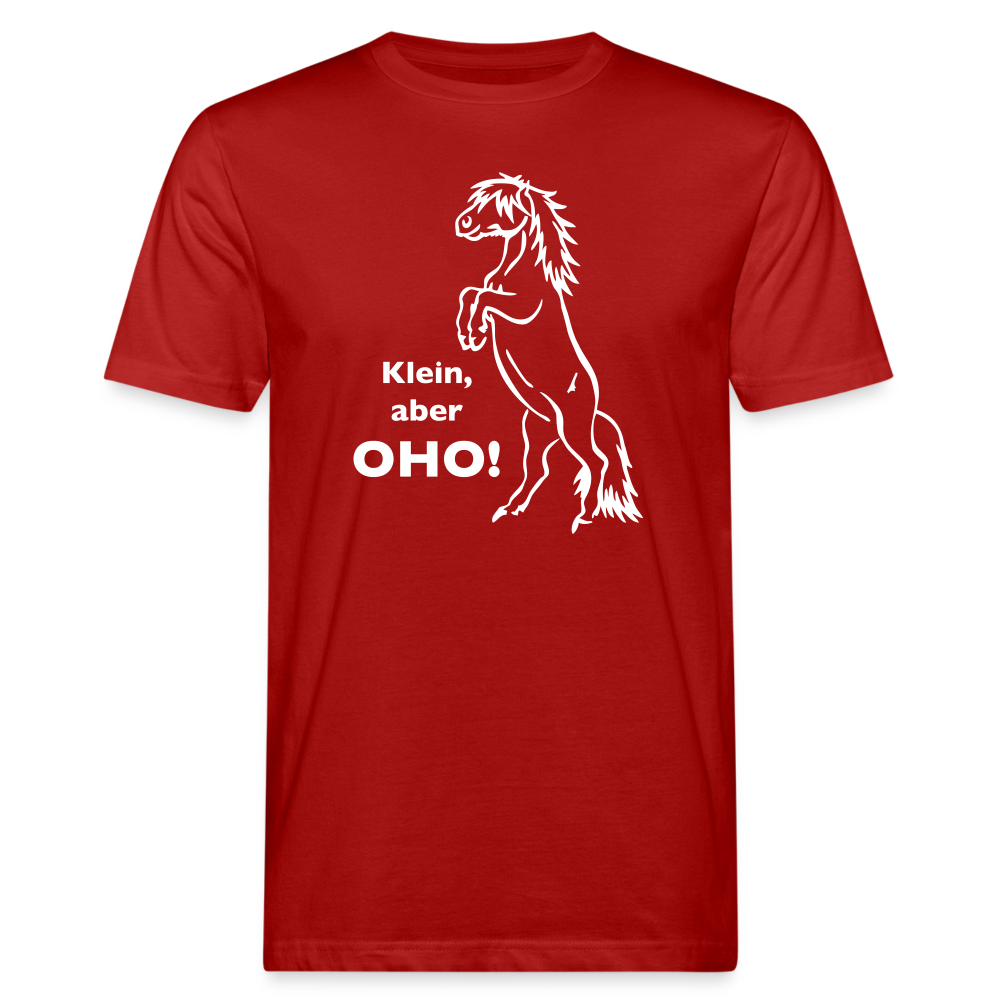 "Oho!" Grafik-Stil - Männer Bio-T-Shirt - Dunkelrot