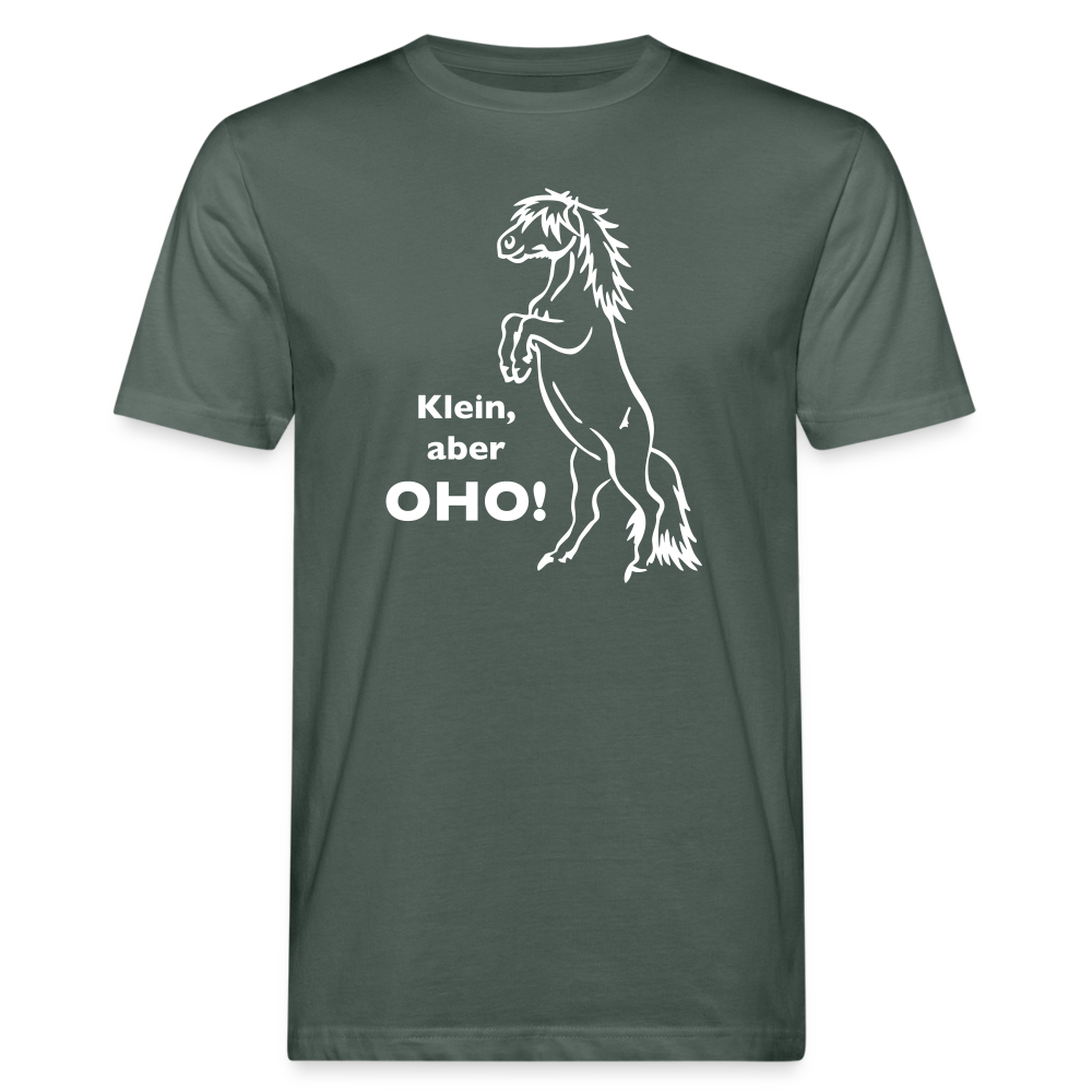 "Oho!" Grafik-Stil - Männer Bio-T-Shirt - Graugrün