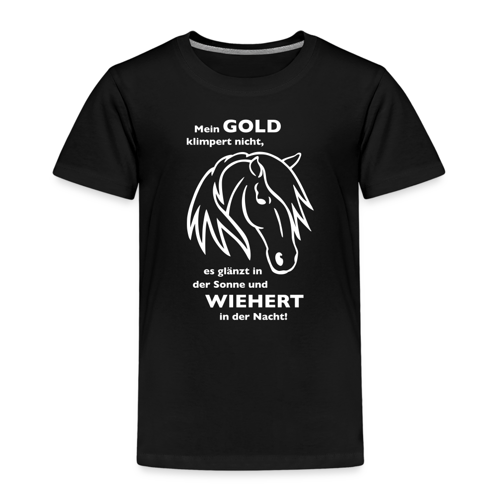 "Mein Gold wiehert" Grafik-Stil - Kinder T-Shirt - Schwarz