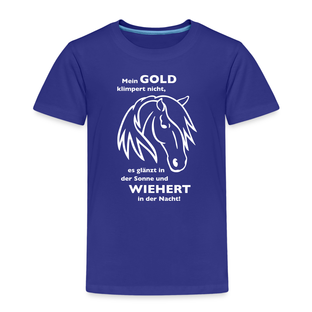 "Mein Gold wiehert" Grafik-Stil - Kinder T-Shirt - Königsblau