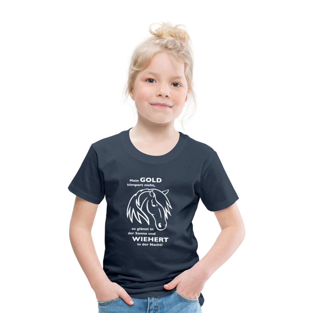 "Mein Gold wiehert" Grafik-Stil - Kinder T-Shirt - Navy