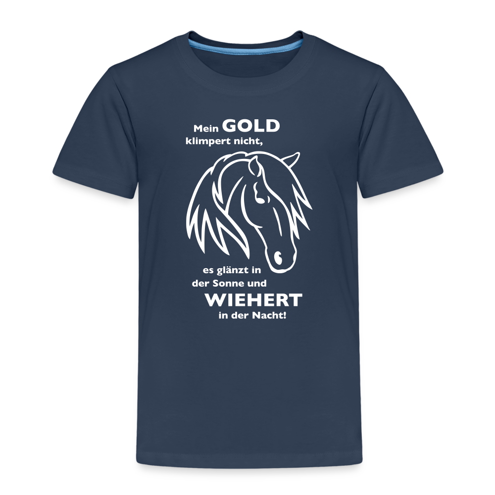 "Mein Gold wiehert" Grafik-Stil - Kinder T-Shirt - Navy
