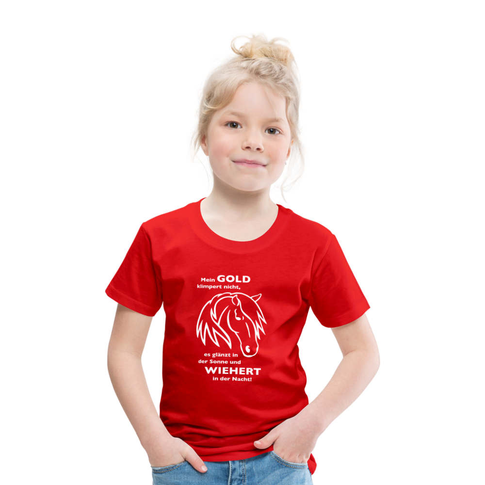 "Mein Gold wiehert" Grafik-Stil - Kinder T-Shirt - Rot