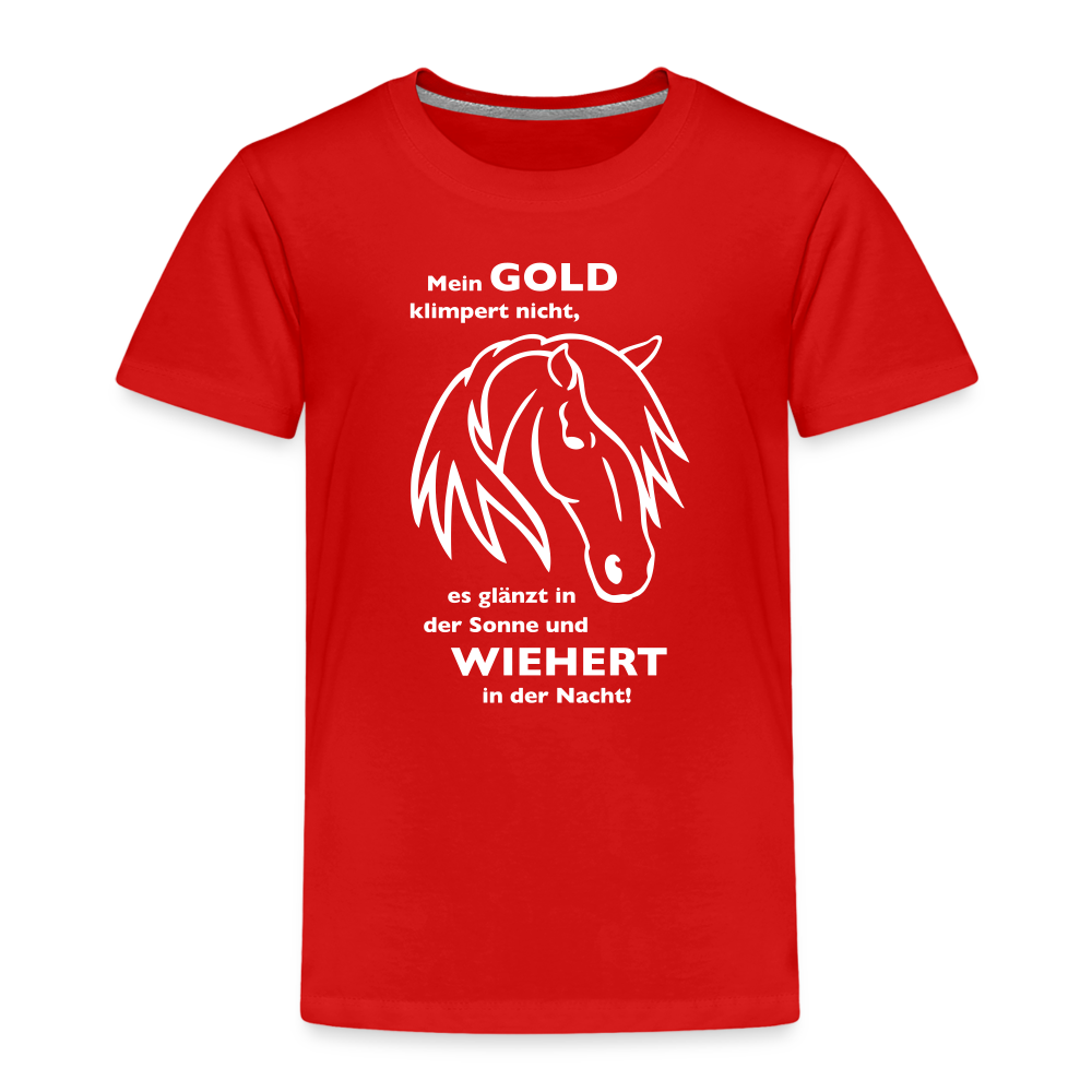 "Mein Gold wiehert" Grafik-Stil - Kinder T-Shirt - Rot