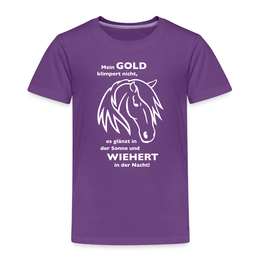 "Mein Gold wiehert" Grafik-Stil - Kinder T-Shirt - Lila