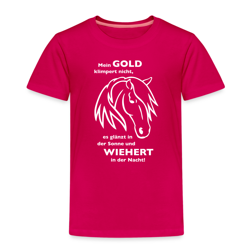 "Mein Gold wiehert" Grafik-Stil - Kinder T-Shirt - dunkles Pink