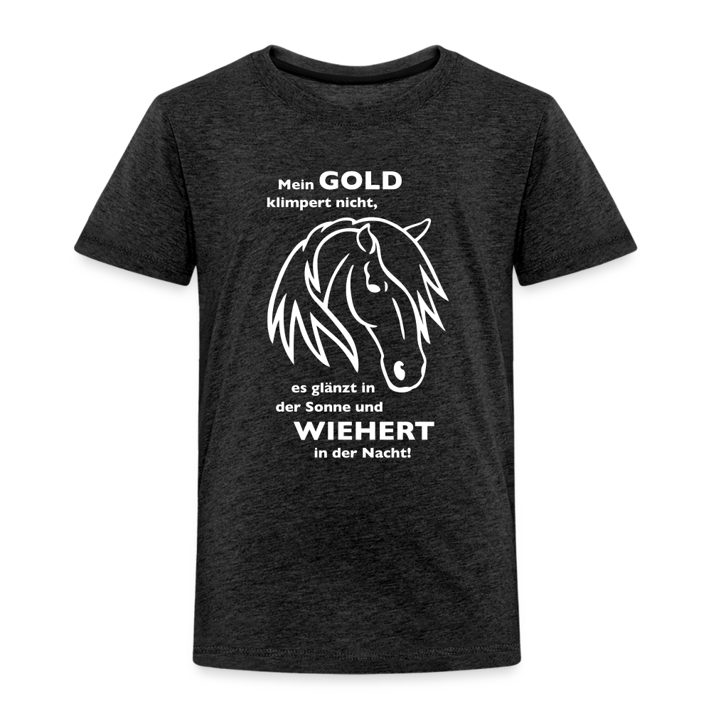 "Mein Gold wiehert" Grafik-Stil - Kinder T-Shirt - Anthrazit