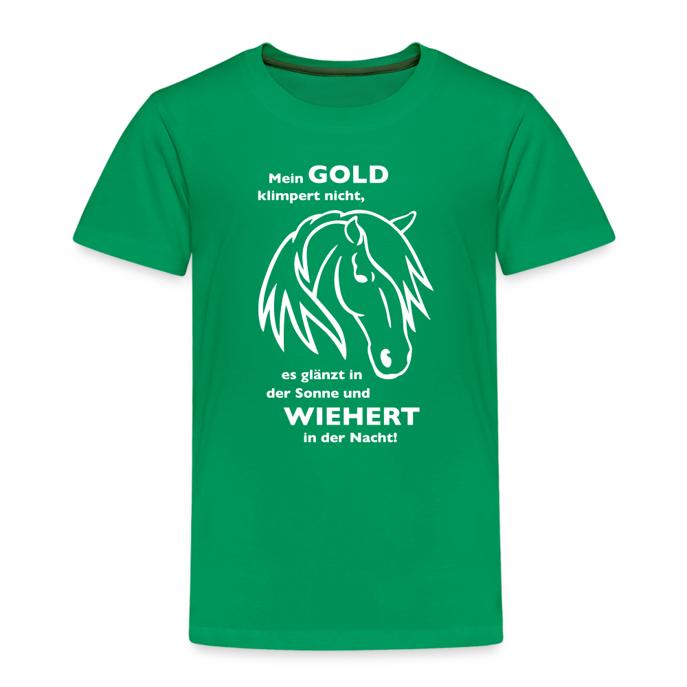 "Mein Gold wiehert" Grafik-Stil - Kinder T-Shirt - Kelly Green