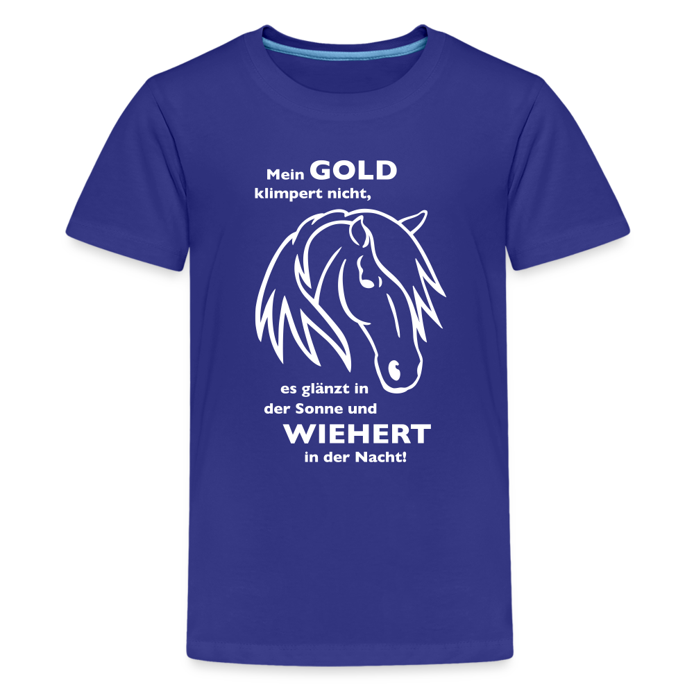 "Mein Gold wiehert" Grafik-Stil - Teenager T-Shirt - Königsblau