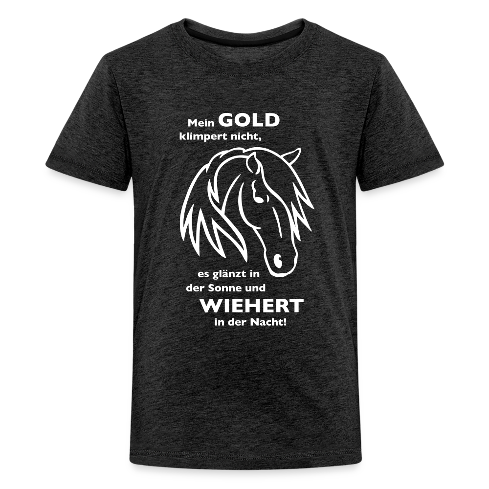 "Mein Gold wiehert" Grafik-Stil - Teenager T-Shirt - Anthrazit