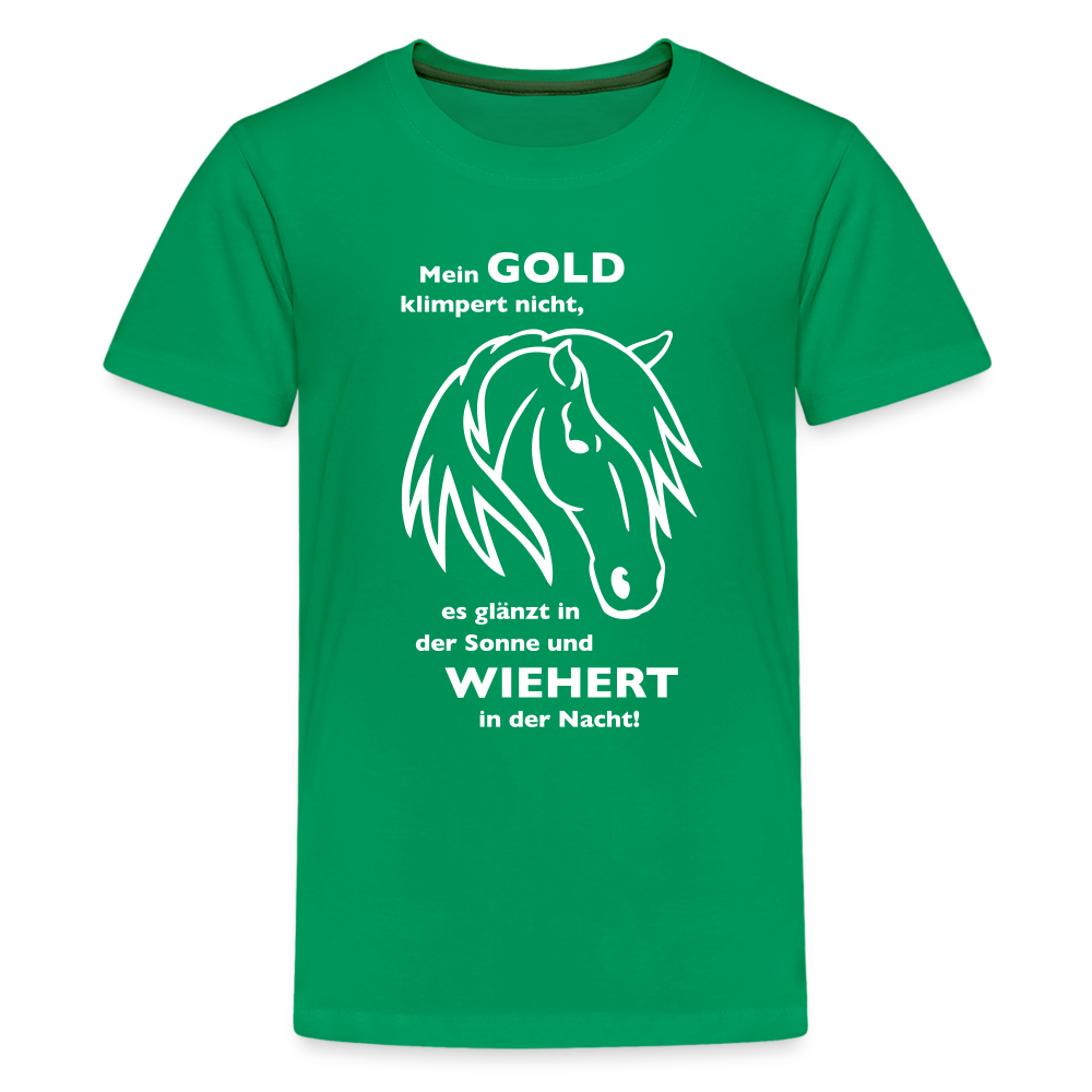 "Mein Gold wiehert" Grafik-Stil - Teenager T-Shirt - Kelly Green