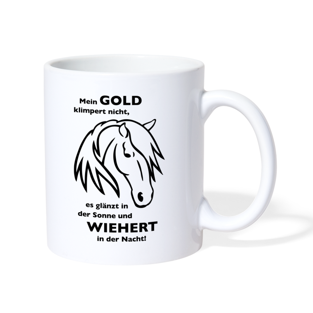 "Mein Gold wiehert" Grafik-Stil - Tasse weiß - weiß