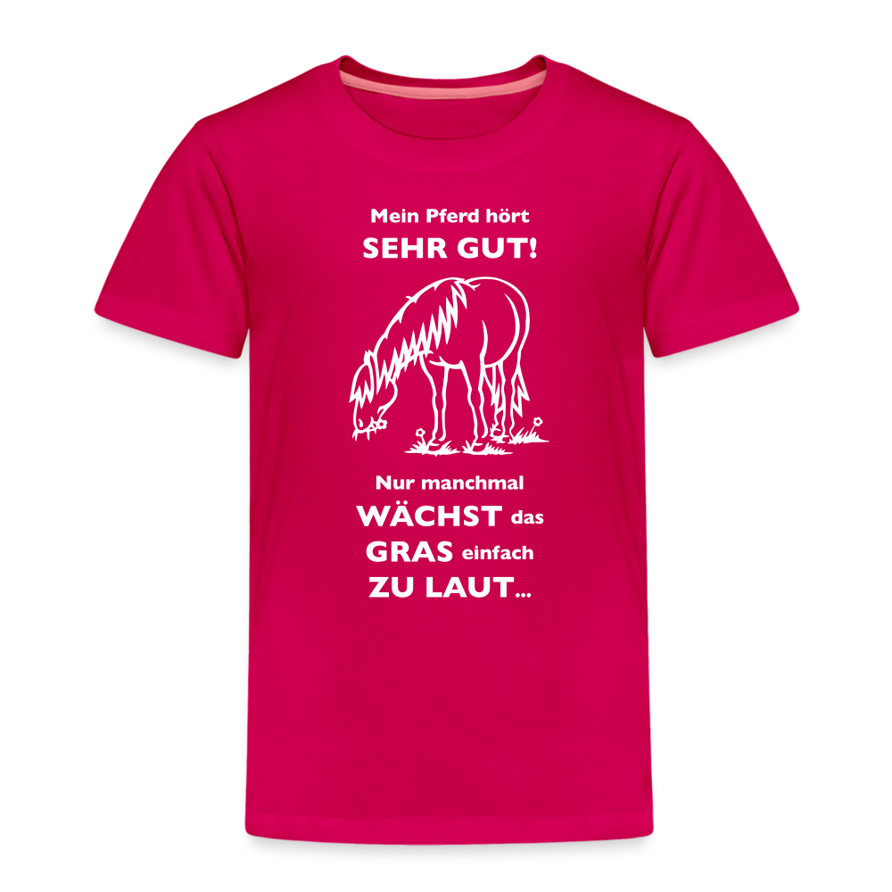 "Lautes Gras" Grafik-Stil - Kinder T-Shirt - dunkles Pink
