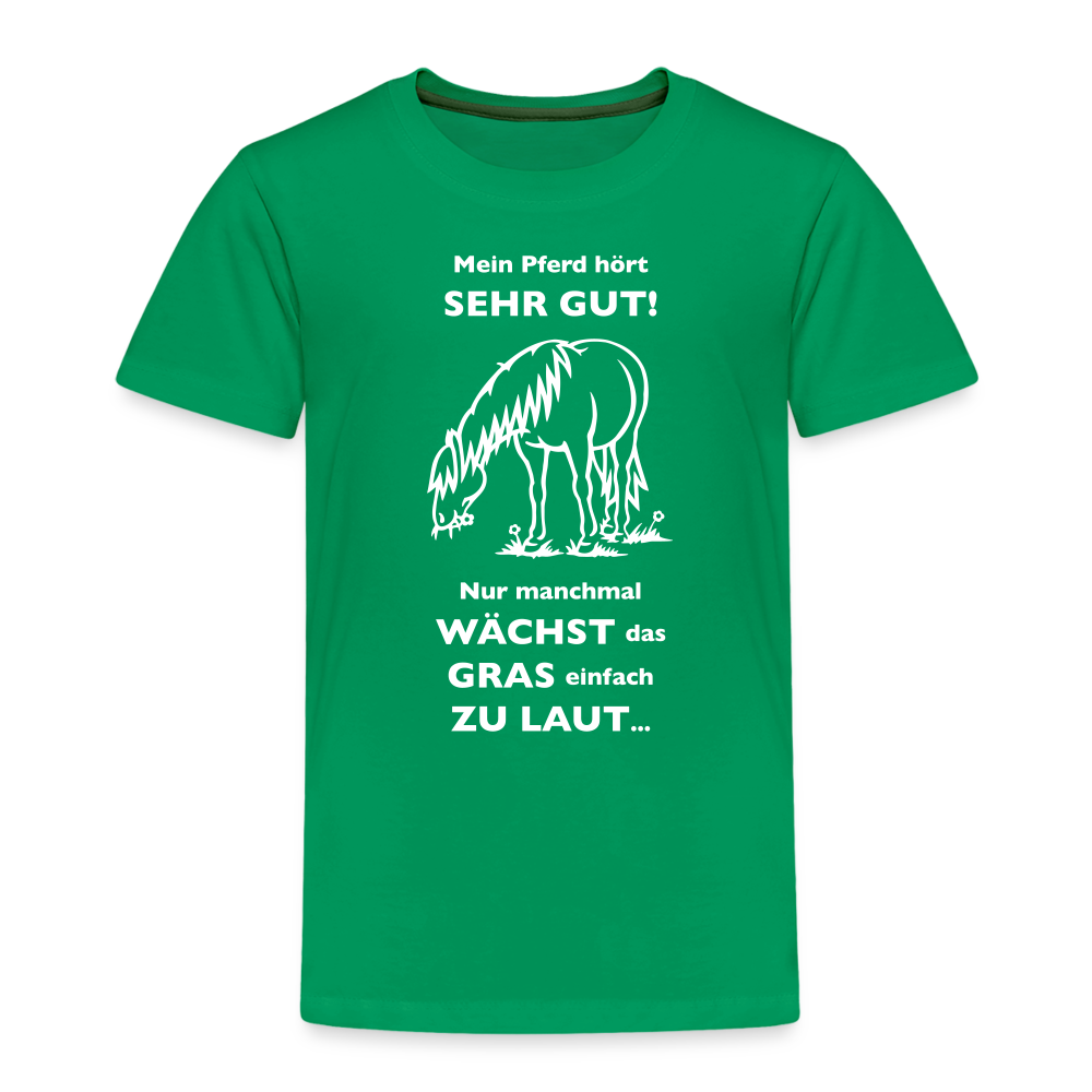 "Lautes Gras" Grafik-Stil - Kinder T-Shirt - Kelly Green