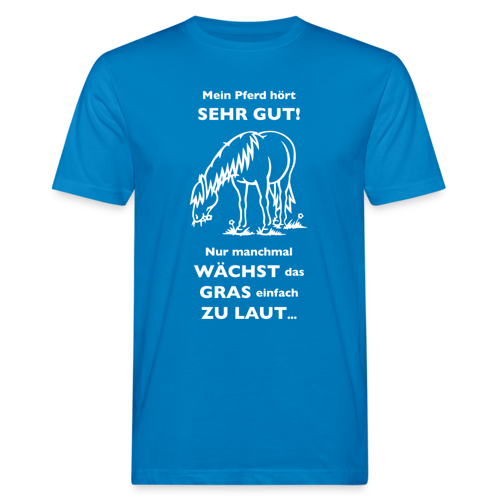 "Lautes Gras" Grafik-Stil - Männer Bio-T-Shirt - Pfauenblau