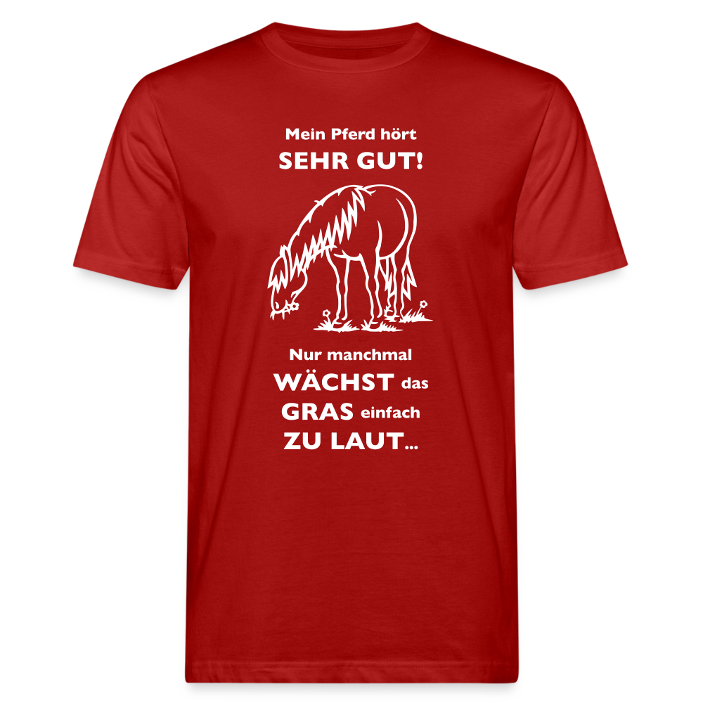 "Lautes Gras" Grafik-Stil - Männer Bio-T-Shirt - Dunkelrot