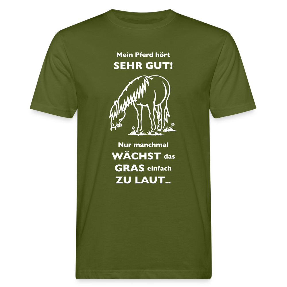 "Lautes Gras" Grafik-Stil - Männer Bio-T-Shirt - Moosgrün