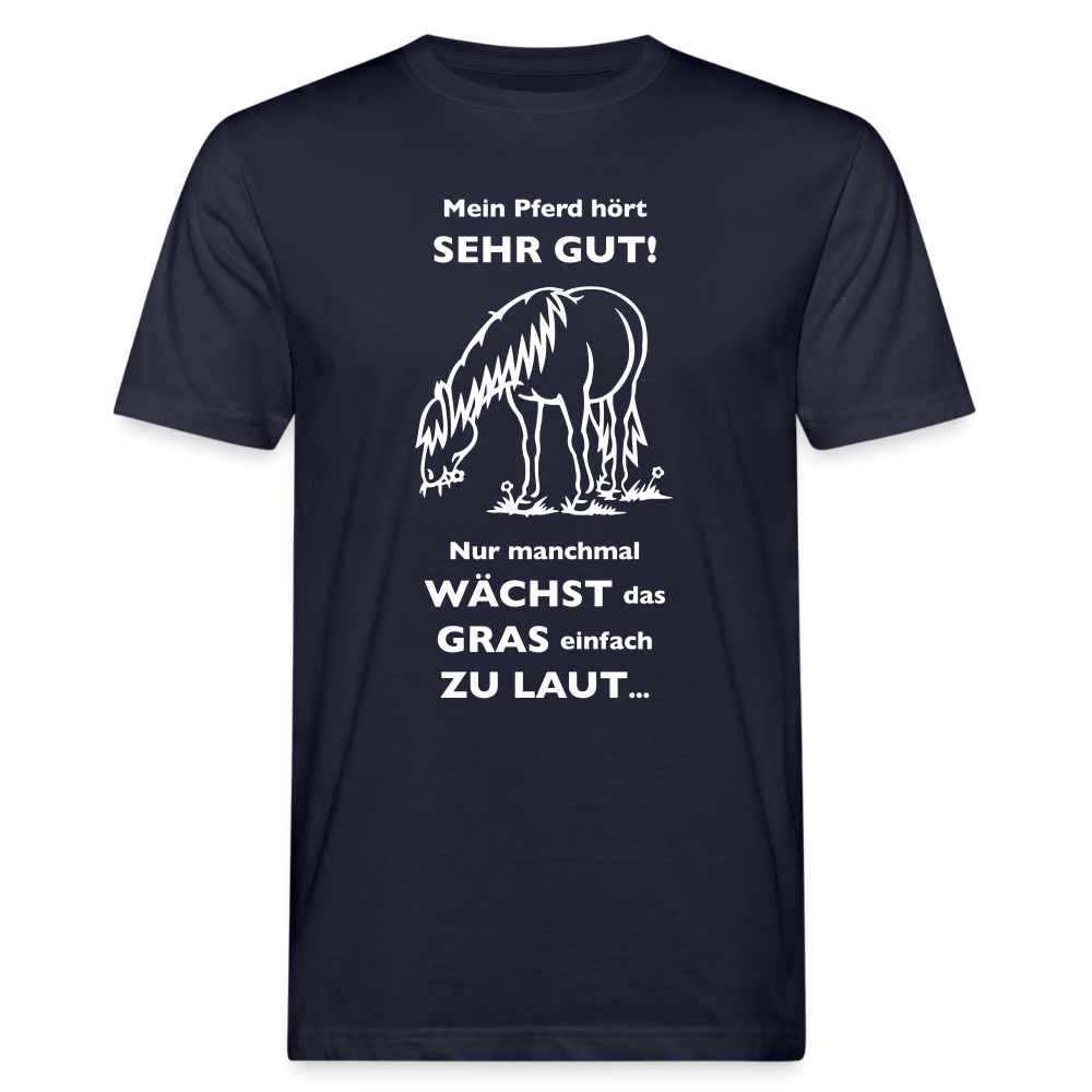 "Lautes Gras" Grafik-Stil - Männer Bio-T-Shirt - Navy