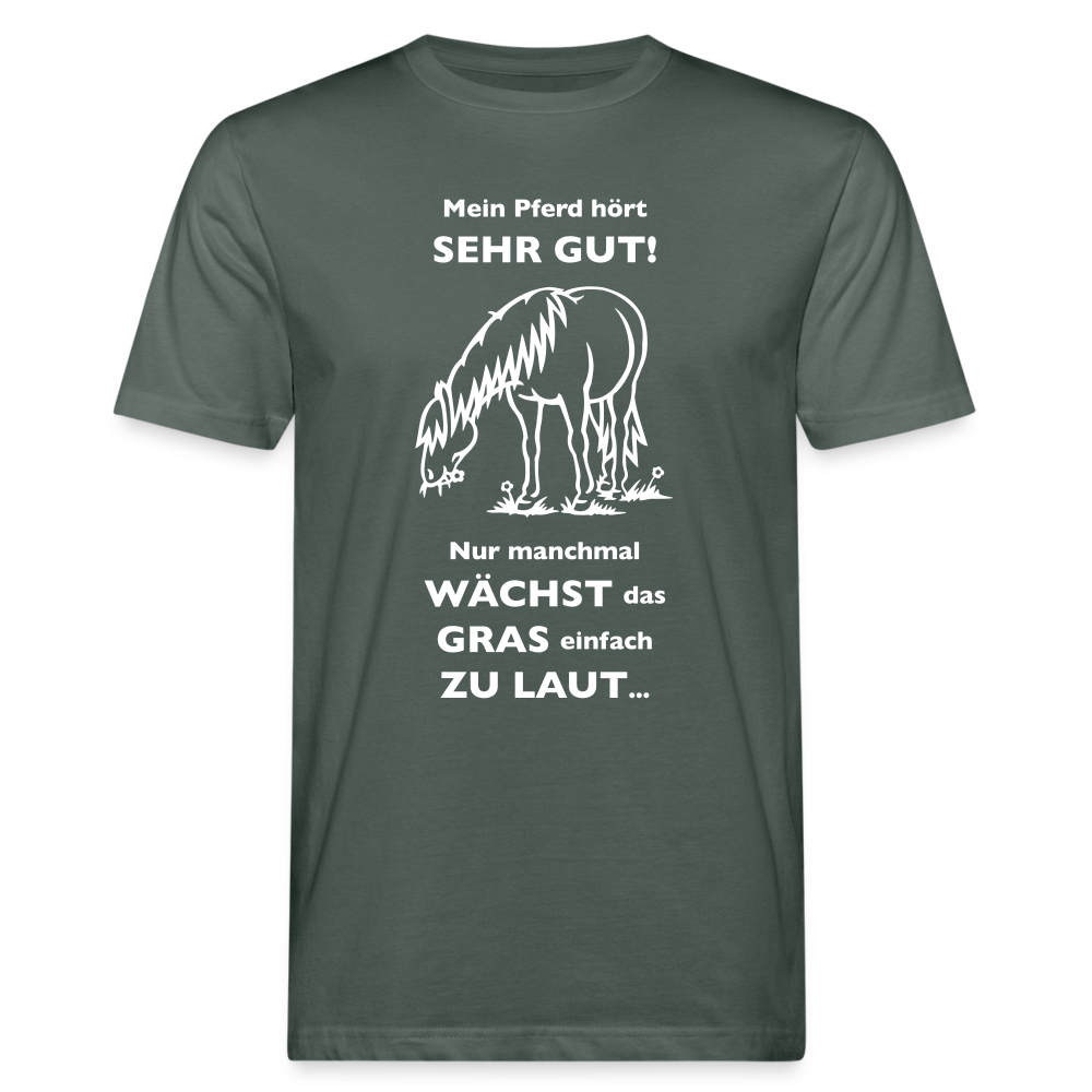 "Lautes Gras" Grafik-Stil - Männer Bio-T-Shirt - Graugrün