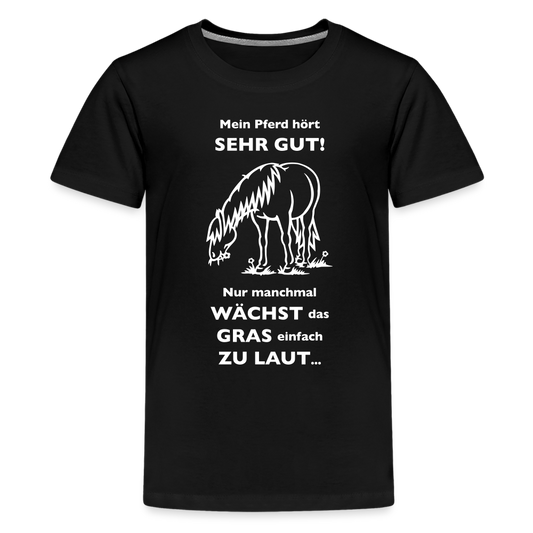 "Lautes Gras" Grafik-Stil - Teenager T-Shirt - Schwarz