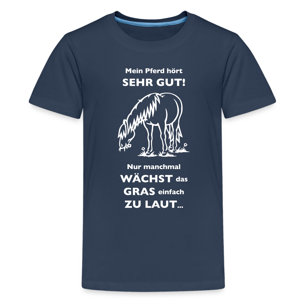 "Lautes Gras" Grafik-Stil - Teenager T-Shirt - Navy