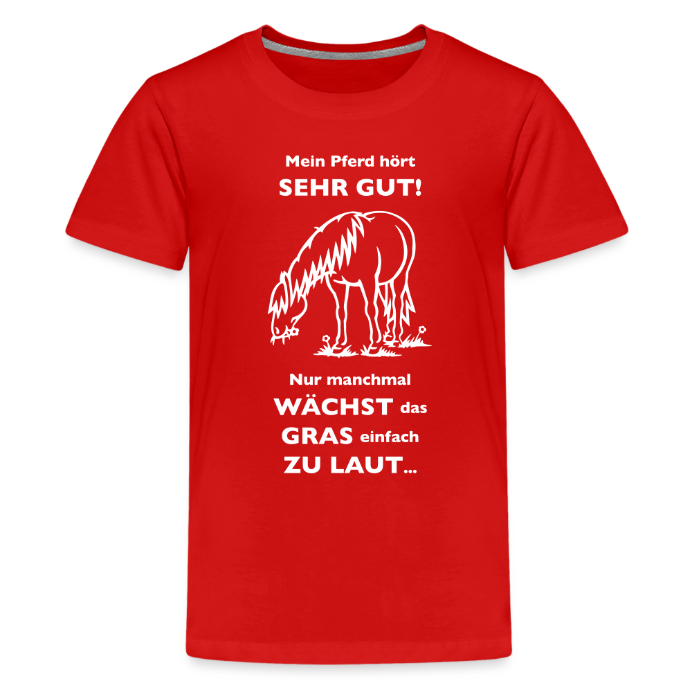 "Lautes Gras" Grafik-Stil - Teenager T-Shirt - Rot