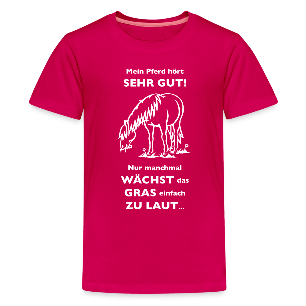 "Lautes Gras" Grafik-Stil - Teenager T-Shirt - dunkles Pink