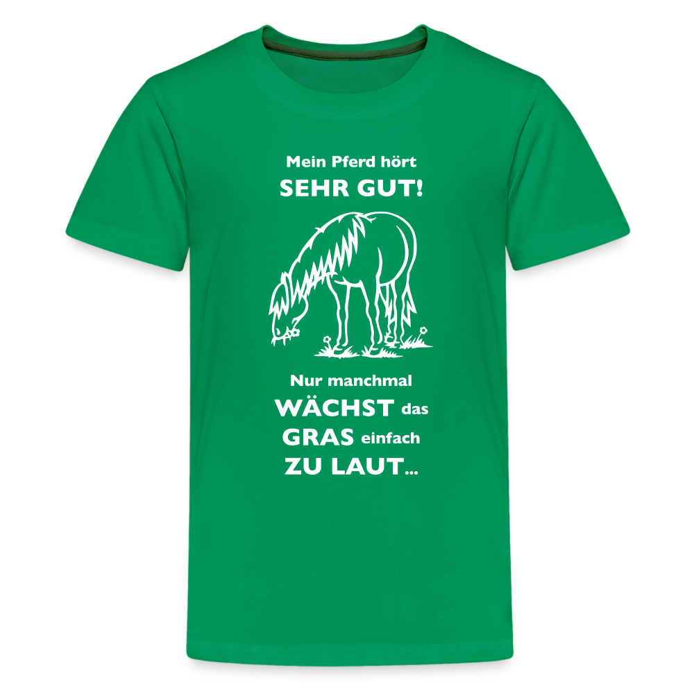 "Lautes Gras" Grafik-Stil - Teenager T-Shirt - Kelly Green