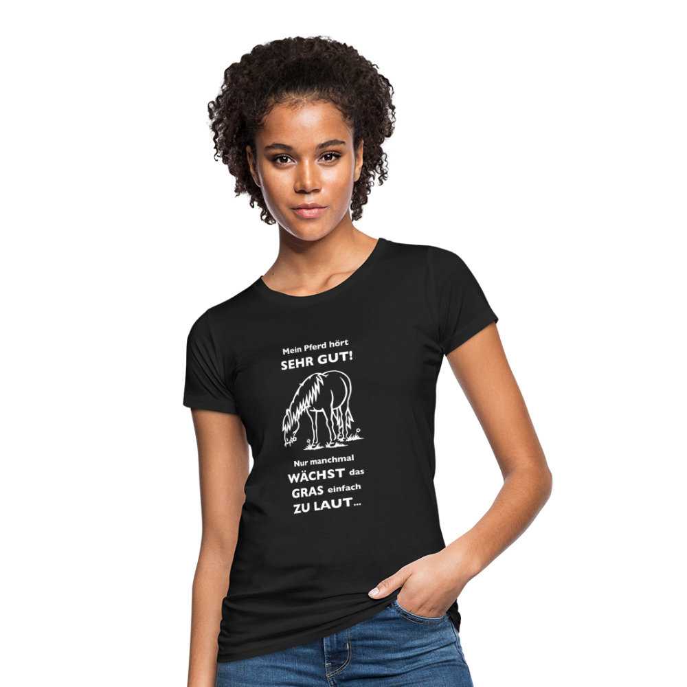 "Lautes Gras" Grafik-Stil - Frauen Bio-T-Shirt - Schwarz