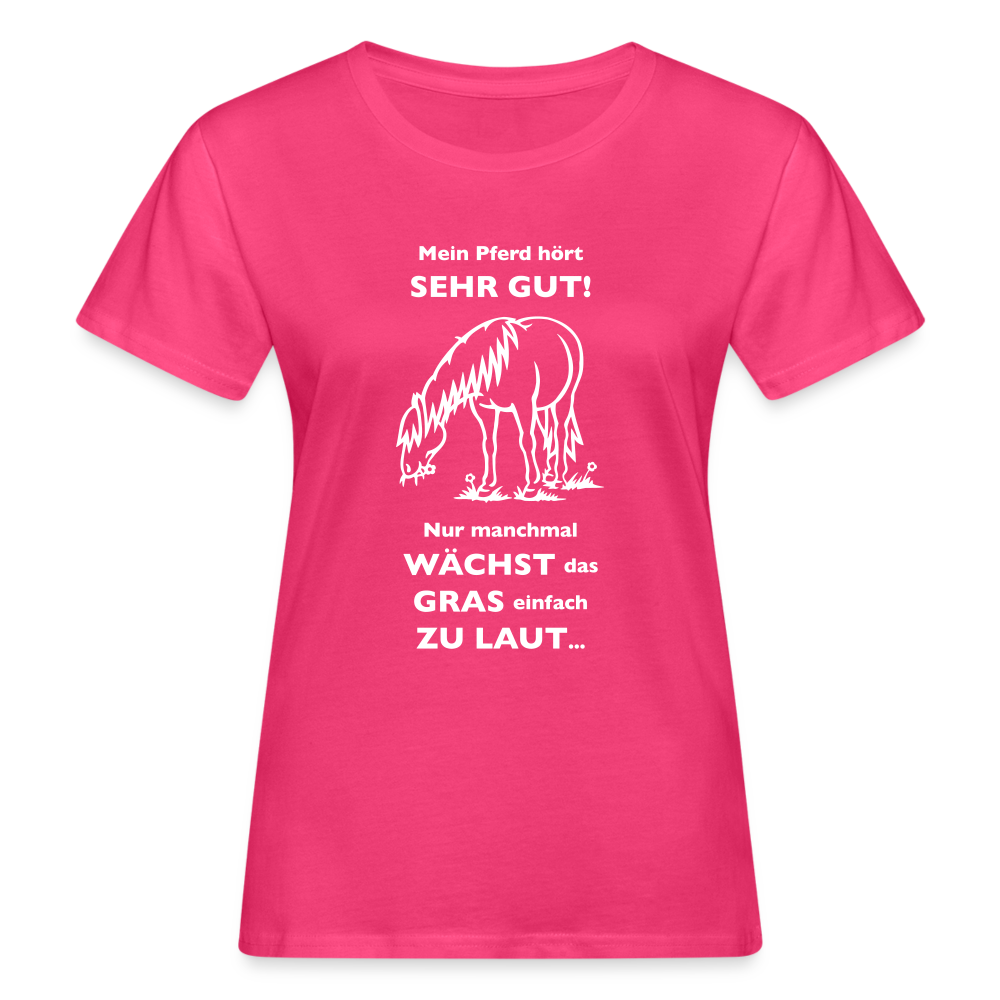 "Lautes Gras" Grafik-Stil - Frauen Bio-T-Shirt - Neon Pink