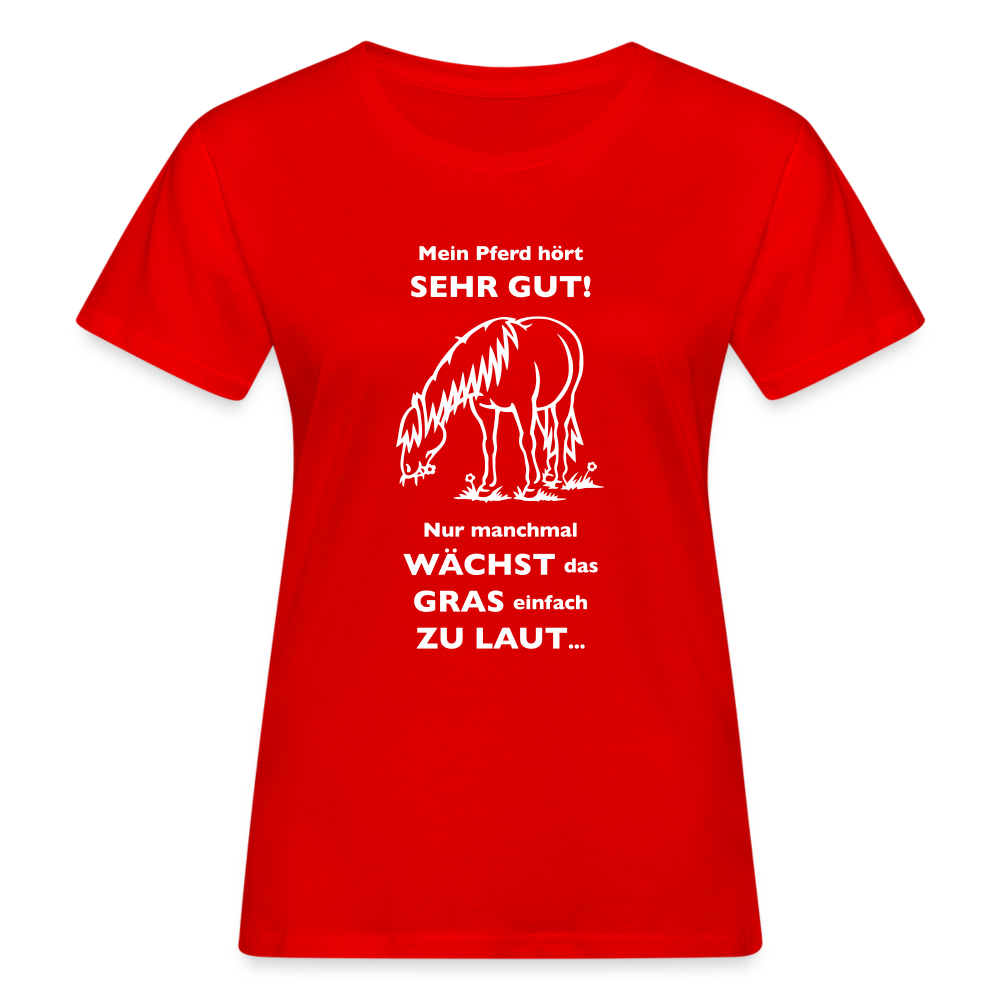 "Lautes Gras" Grafik-Stil - Frauen Bio-T-Shirt - Rot