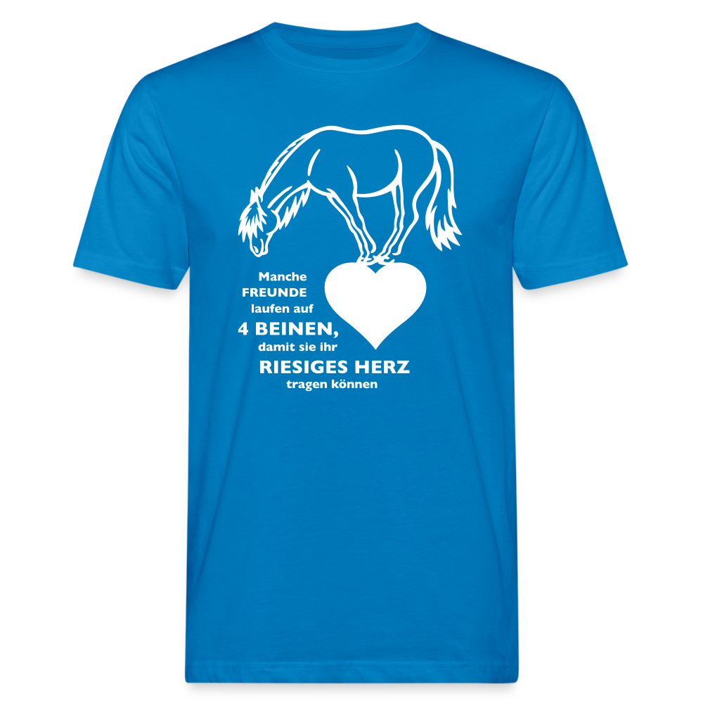 "Freund mit riesigem Herz" Grafik-Stil - Männer Bio-T-Shirt - Pfauenblau
