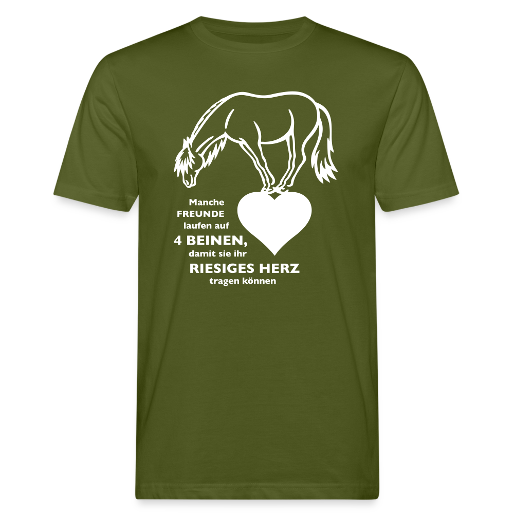 "Freund mit riesigem Herz" Grafik-Stil - Männer Bio-T-Shirt - Moosgrün