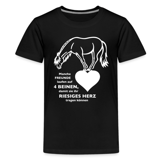 "Freund mit riesigem Herz" Grafik-Stil - Teenager T-Shirt - Schwarz