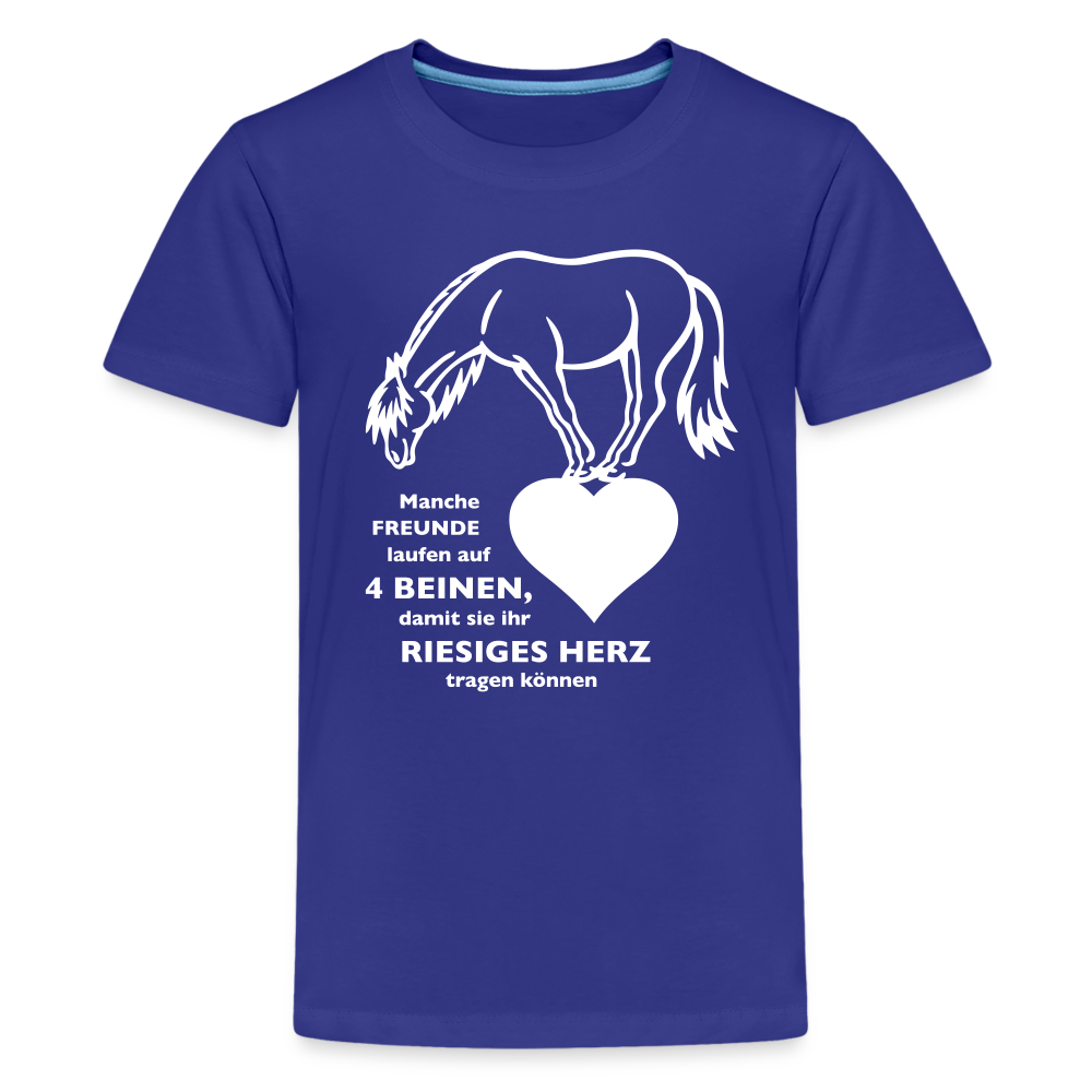 "Freund mit riesigem Herz" Grafik-Stil - Teenager T-Shirt - Königsblau