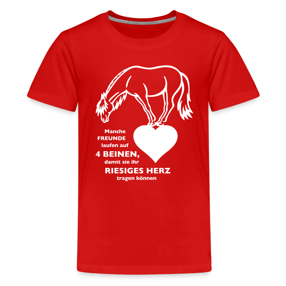 "Freund mit riesigem Herz" Grafik-Stil - Teenager T-Shirt - Rot