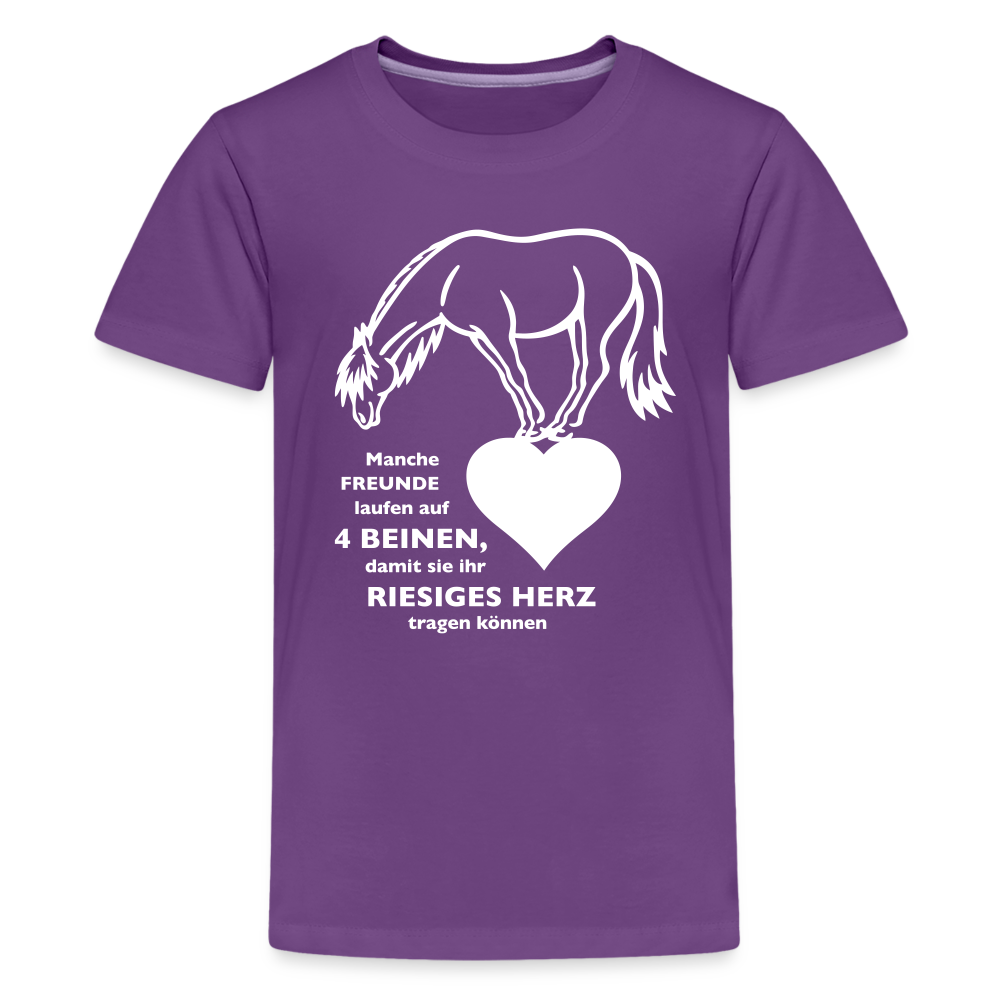 "Freund mit riesigem Herz" Grafik-Stil - Teenager T-Shirt - Lila