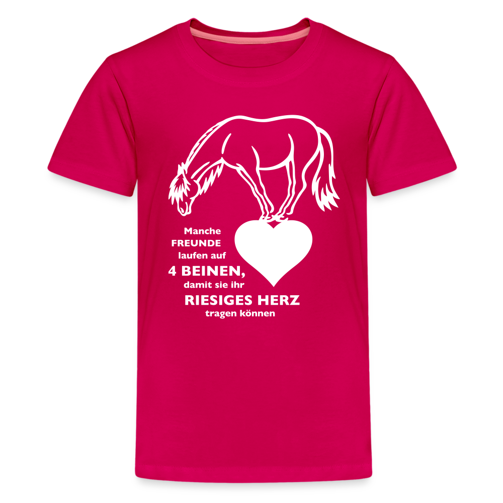 "Freund mit riesigem Herz" Grafik-Stil - Teenager T-Shirt - dunkles Pink