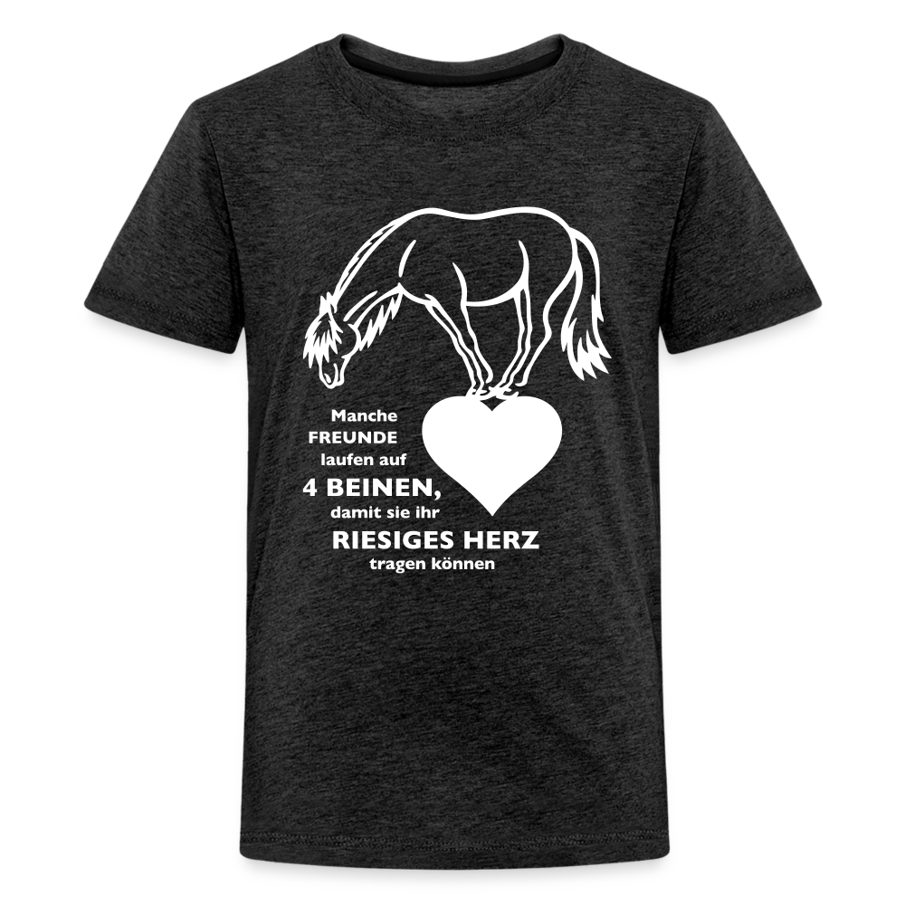 "Freund mit riesigem Herz" Grafik-Stil - Teenager T-Shirt - Anthrazit