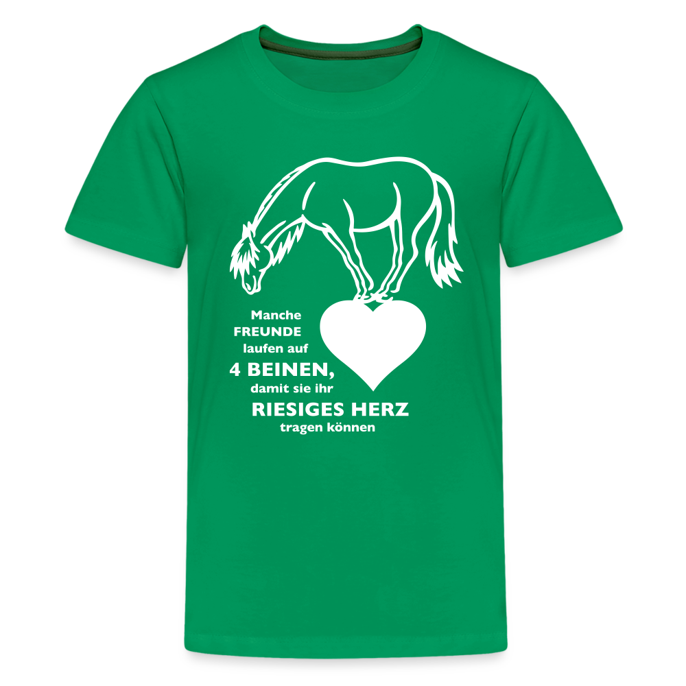 "Freund mit riesigem Herz" Grafik-Stil - Teenager T-Shirt - Kelly Green