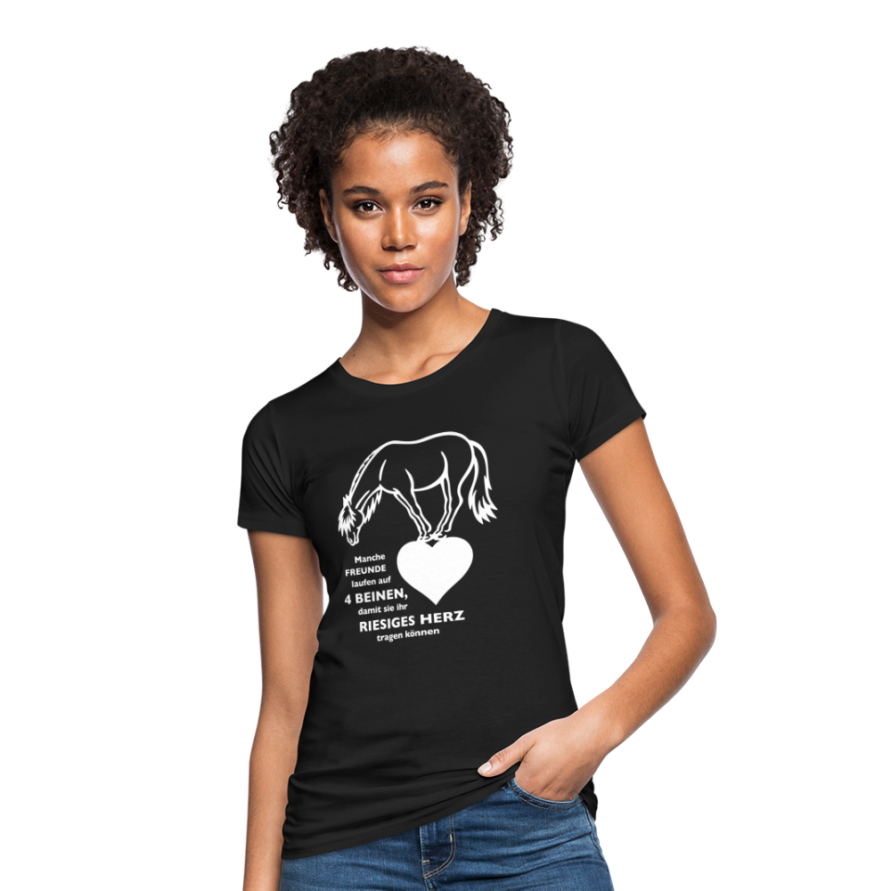 "Freund mit riesigem Herz" Grafik-Stil - Frauen Bio-T-Shirt - Schwarz