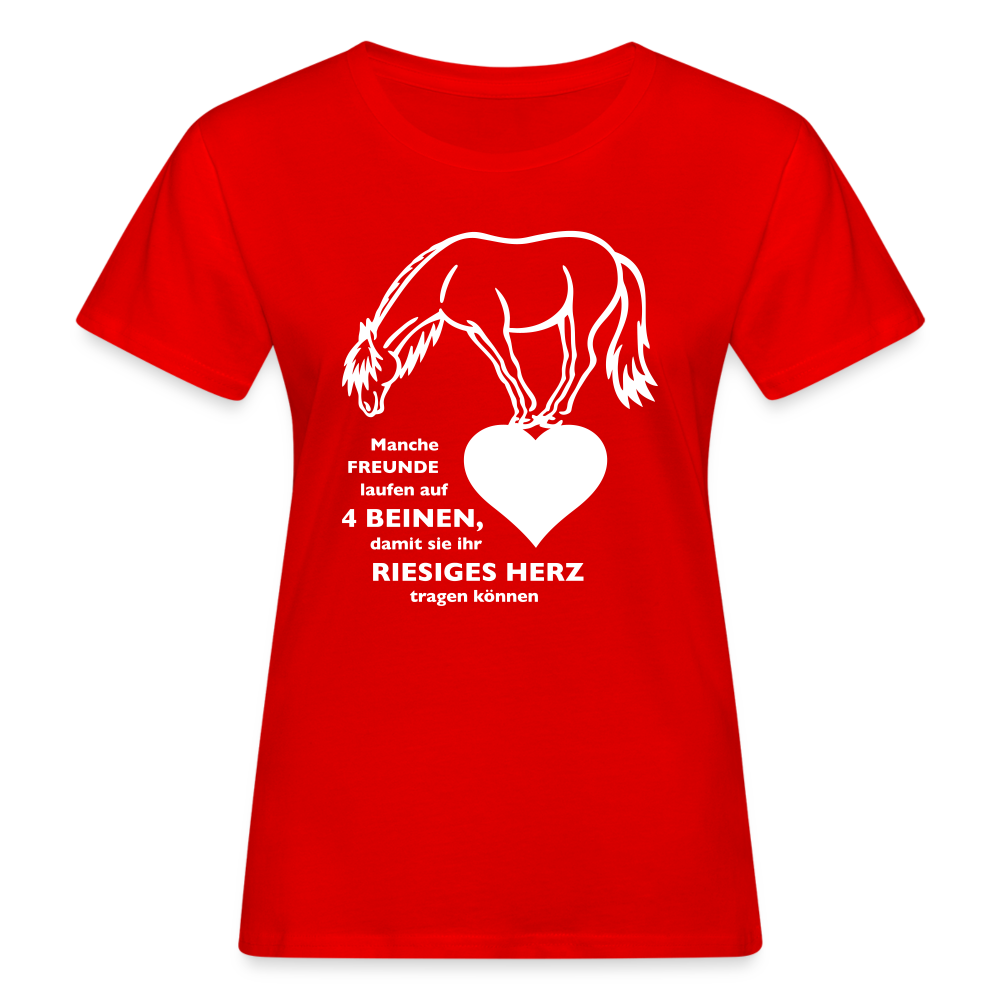 "Freund mit riesigem Herz" Grafik-Stil - Frauen Bio-T-Shirt - Rot