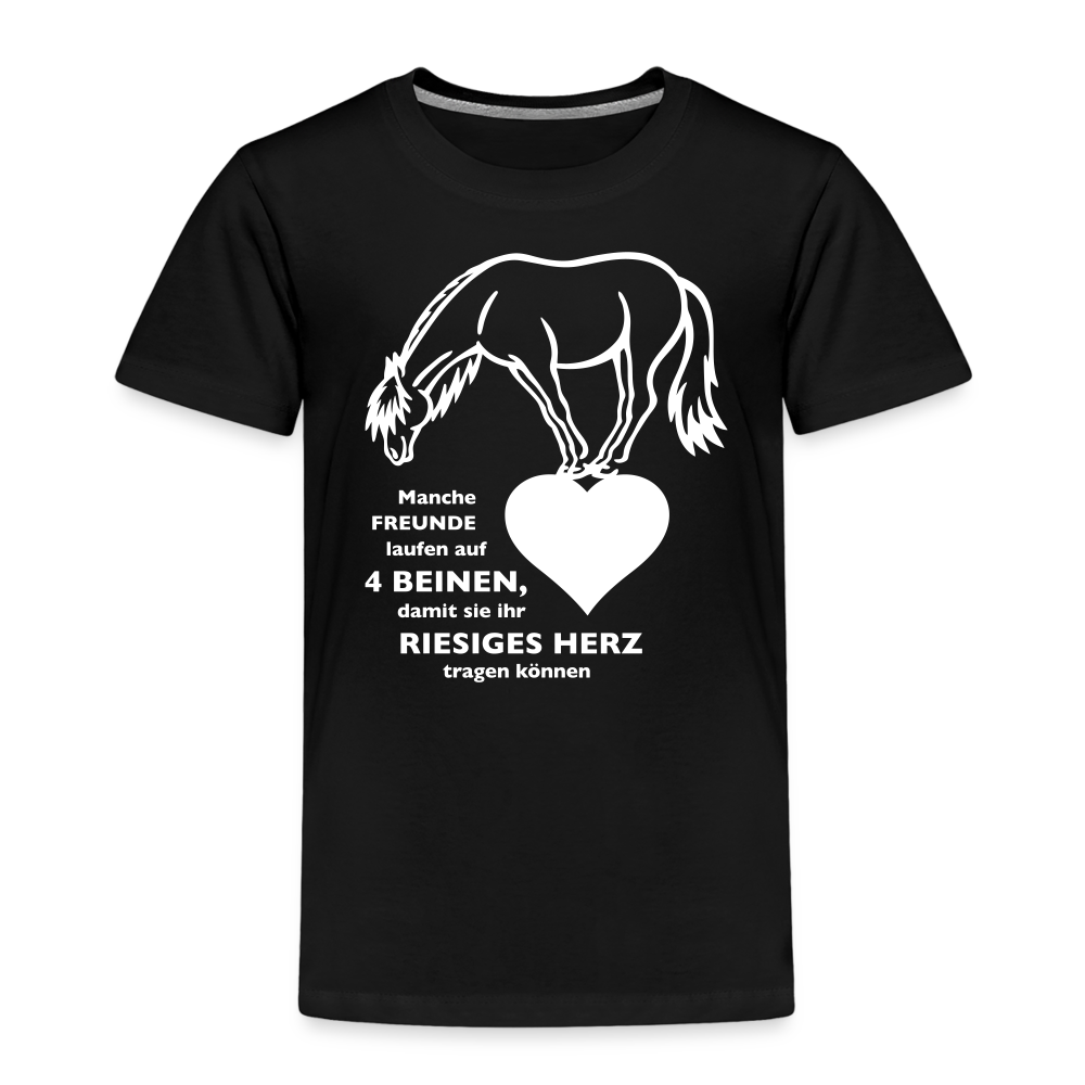 "Freund mit riesigem Herz" Grafik-Stil - Kinder T-Shirt - Schwarz