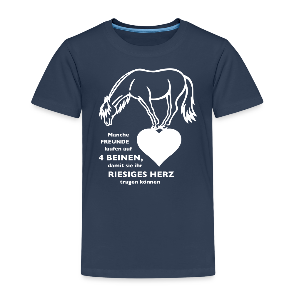 "Freund mit riesigem Herz" Grafik-Stil - Kinder T-Shirt - Navy