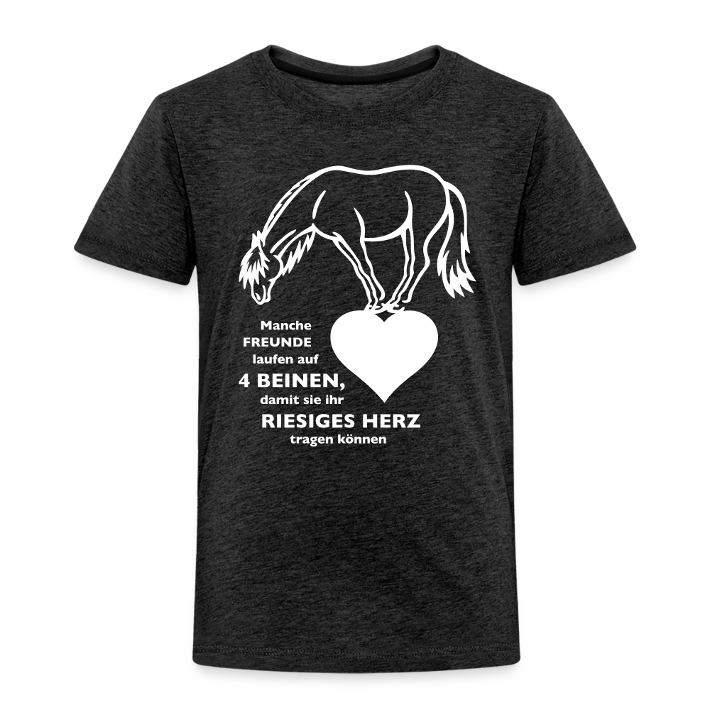 "Freund mit riesigem Herz" Grafik-Stil - Kinder T-Shirt - Anthrazit