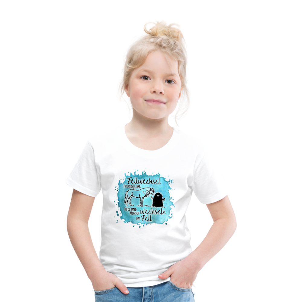 Definition „Fellwechsel" Aquarell-Stil - Kinder T-Shirt - weiß
