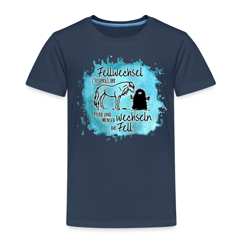 Definition „Fellwechsel" Aquarell-Stil - Kinder T-Shirt - Navy