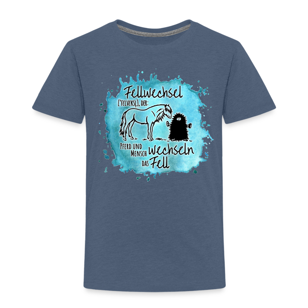 Definition „Fellwechsel" Aquarell-Stil - Kinder T-Shirt - Blau meliert