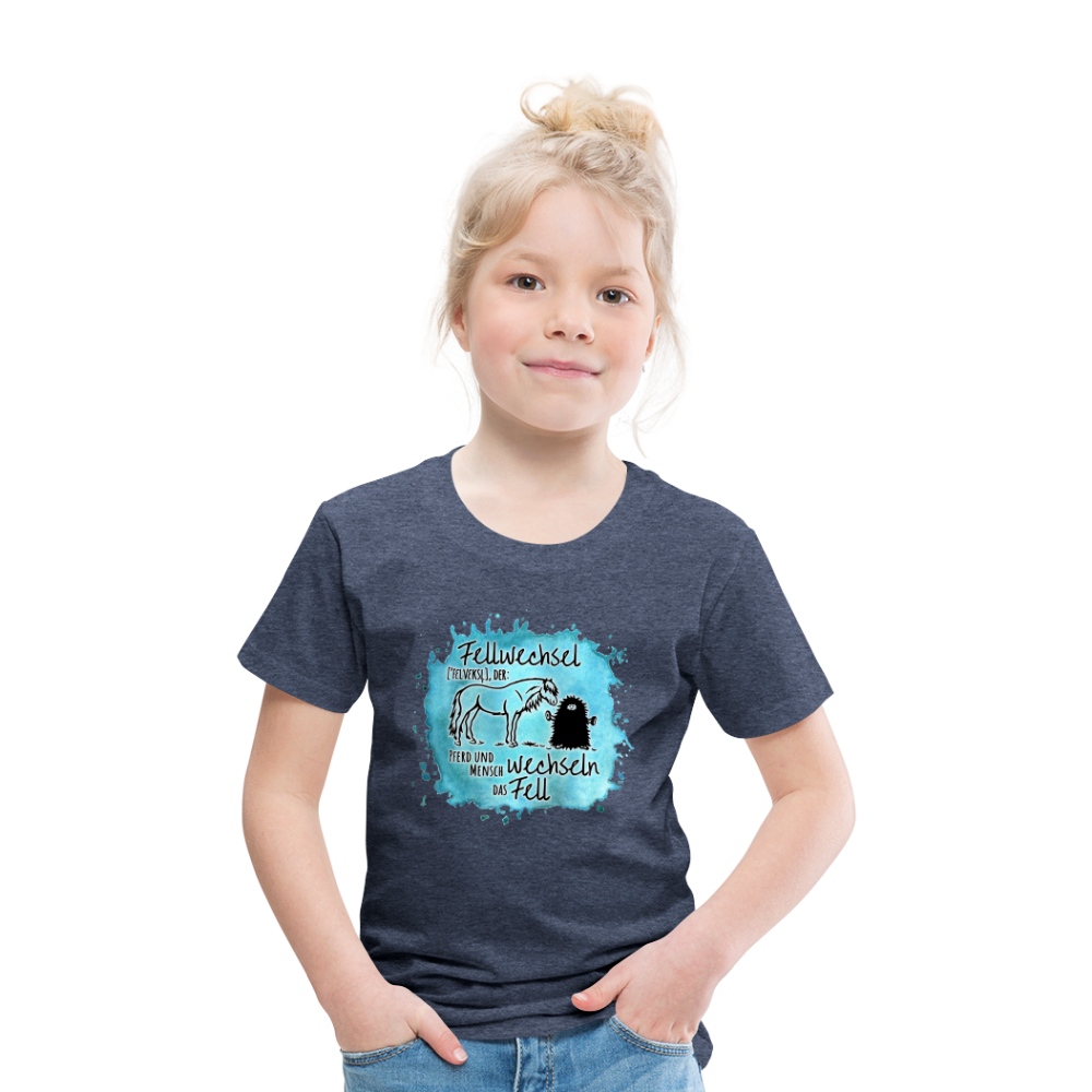 Definition „Fellwechsel" Aquarell-Stil - Kinder T-Shirt - Blau meliert