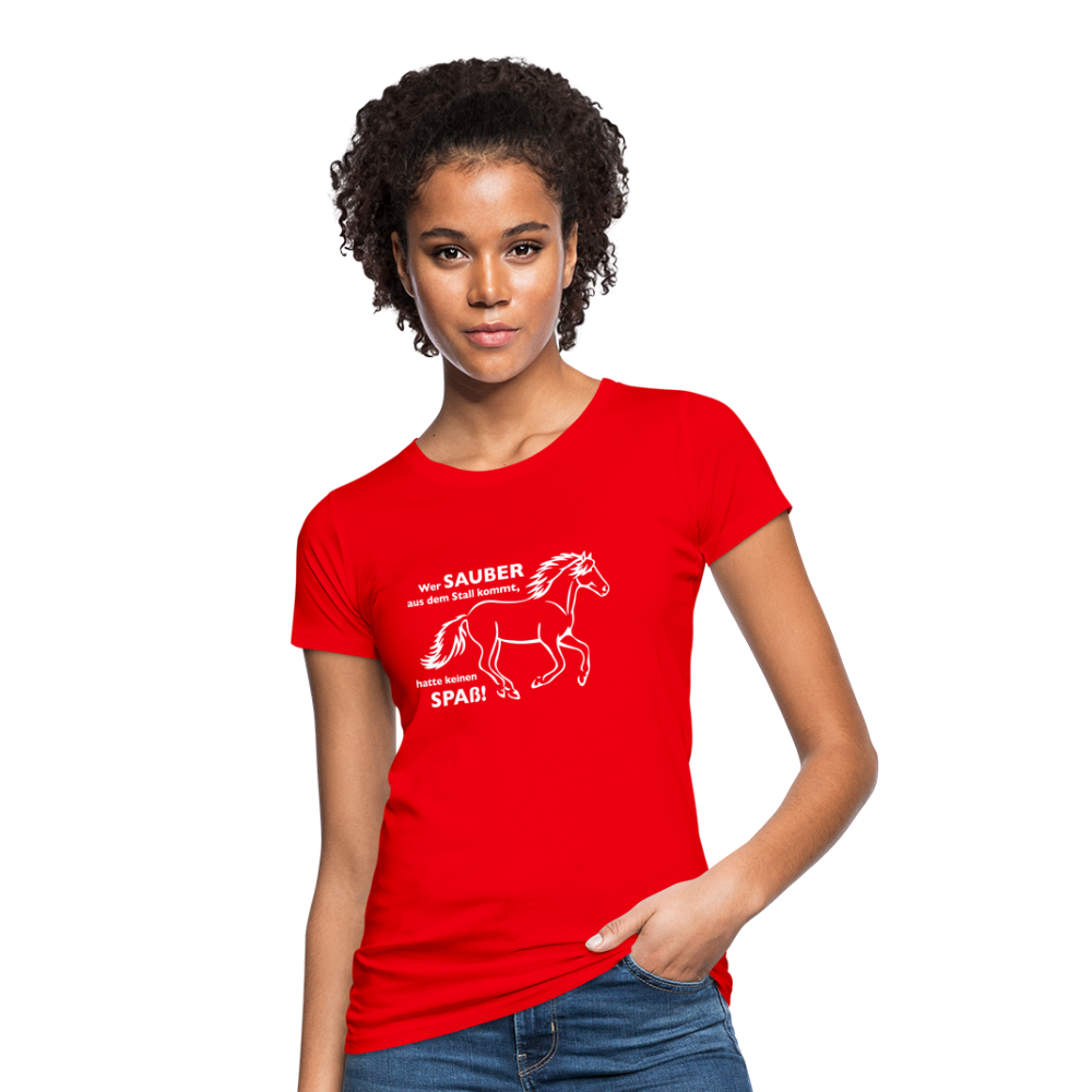 "Dreckspatz" Grafik-Stil - Frauen Bio-T-Shirt - Rot
